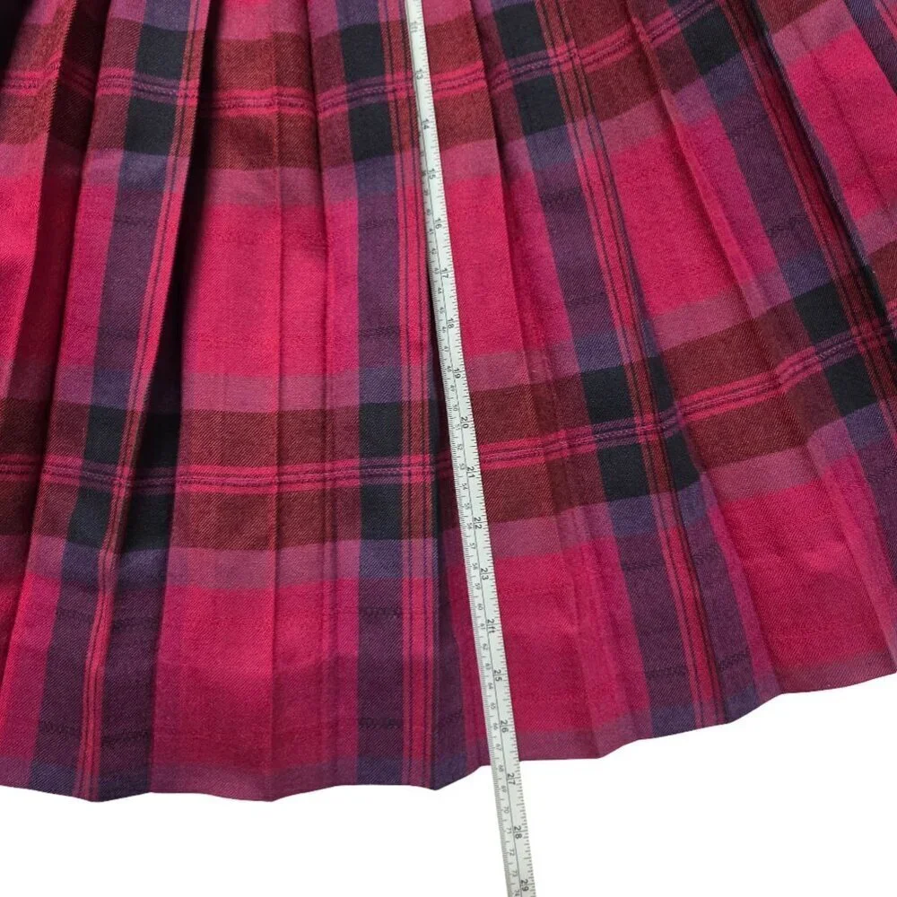 Vintage Evan-Picone Pleated Skirt 14 Worsted Wool Pink USA Midi Skirt 70s/80s